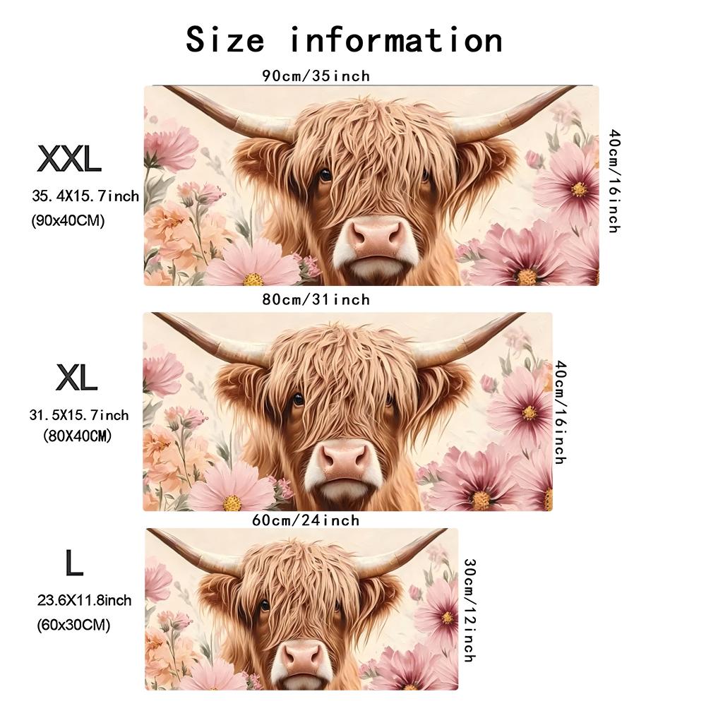 Highland Cow Pink Floral Large – Cow Mat Rubber Bewertung und Preis