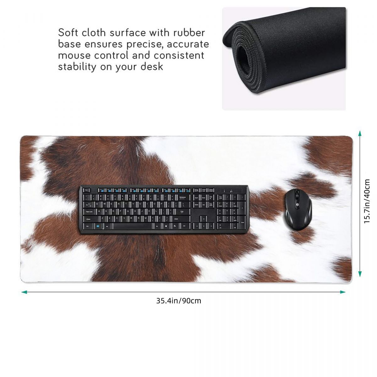 Large Mouse Pad Cow Skin Patte – Cow Mat Rubber Bewertung und Preis