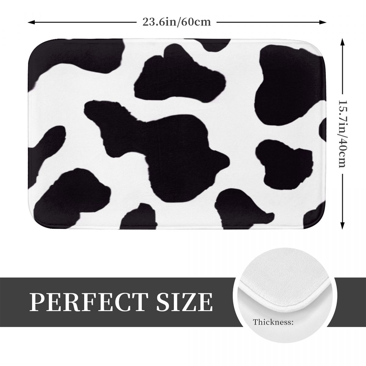 Cow Print Bath Mat Black Anima – Cow Mat Rubber Bewertung und Preis