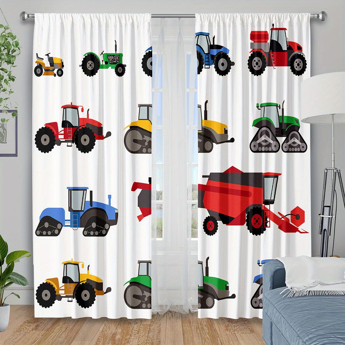 Cartoon Tractor Curtain Colorf – Agriculture Farming Vehicles Bewertung und Preis