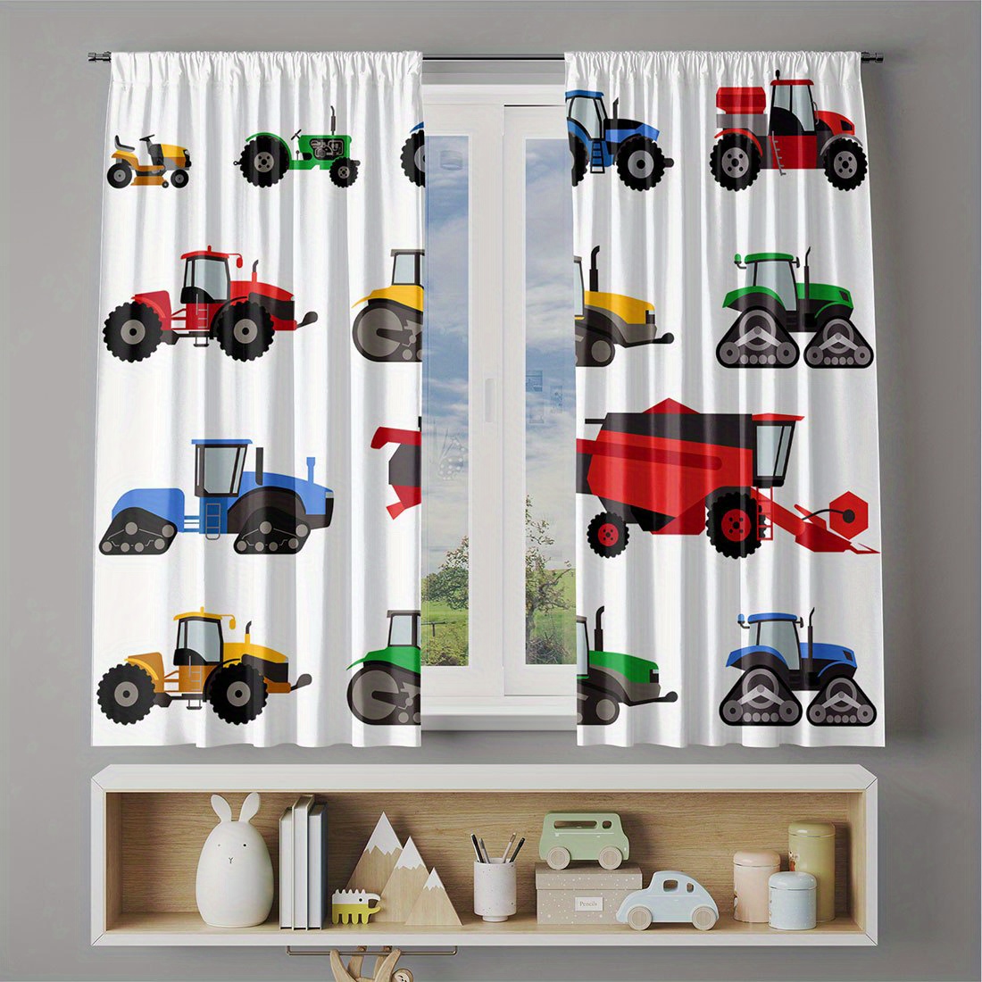 Cartoon Tractor Curtain Colorf – Agriculture Farming Vehicles Bewertung und Preis