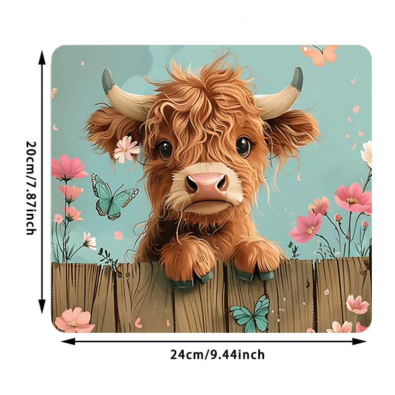 Brand Cute Highland Cow Mouse  – Cow Mat Rubber Bewertung und Preis