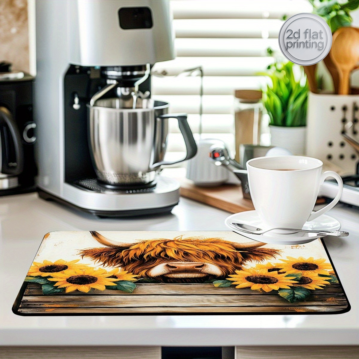 1pc Decorative Dish Drying Mat – Cow Mat Rubber Bewertung und Preis